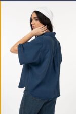 شومیز کتان آستین سرخود کد B0010