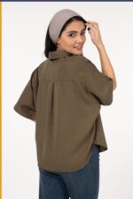 شومیز کتان آستین سرخود کد TS002 - Image 7