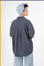 شومیز سیلک پایین هلال قد 70 کد TS004 - Image 4