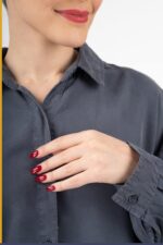 شومیز سیلک پایین هلال قد 70 کد TS004 - Image 3