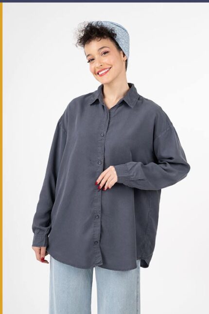 شومیز سیلک پایین هلال قد 70 کد TS004