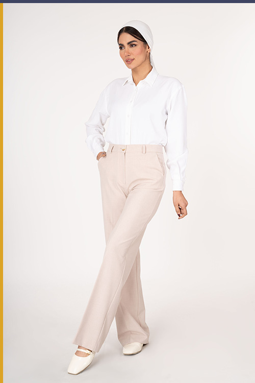 شلوار-آتریسا1 شلوار پارچه ای راسته بزیاق کمر ساده کد SP001