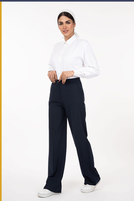 شلوار پارچه ای راسته بزیاق کمر ساده کد SP001