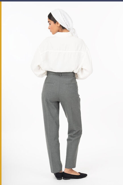 شلوار پارچه ای راسته قد 100 طوسی کد SP002