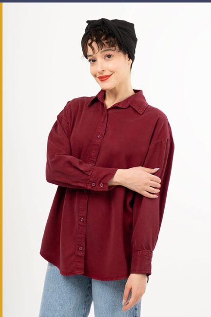 شومیز سیلک پایین هلال کد Ts003