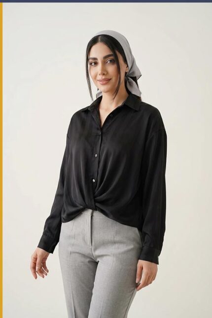 شومیز مجلسی حریر جلو گره کد TM001