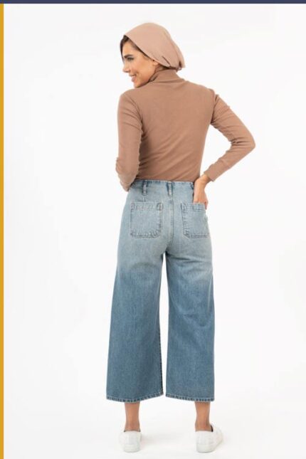 شلوار جین واید لگ کمر ساده کد Sl006